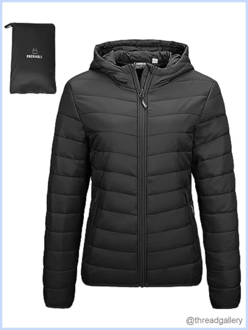 Women's Packable Lightweight Puffer Jacket with Hood Quilted Winter Coat